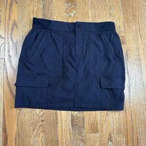 Athleta Cargo Skirt Womens 6 Black Nylon Hiking Travel Pockets Quick Dry